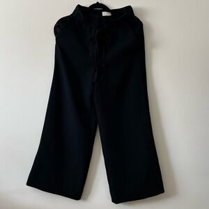 Wilfred Trousers with Cropped Wide Leg and string tie waist and button closure​
